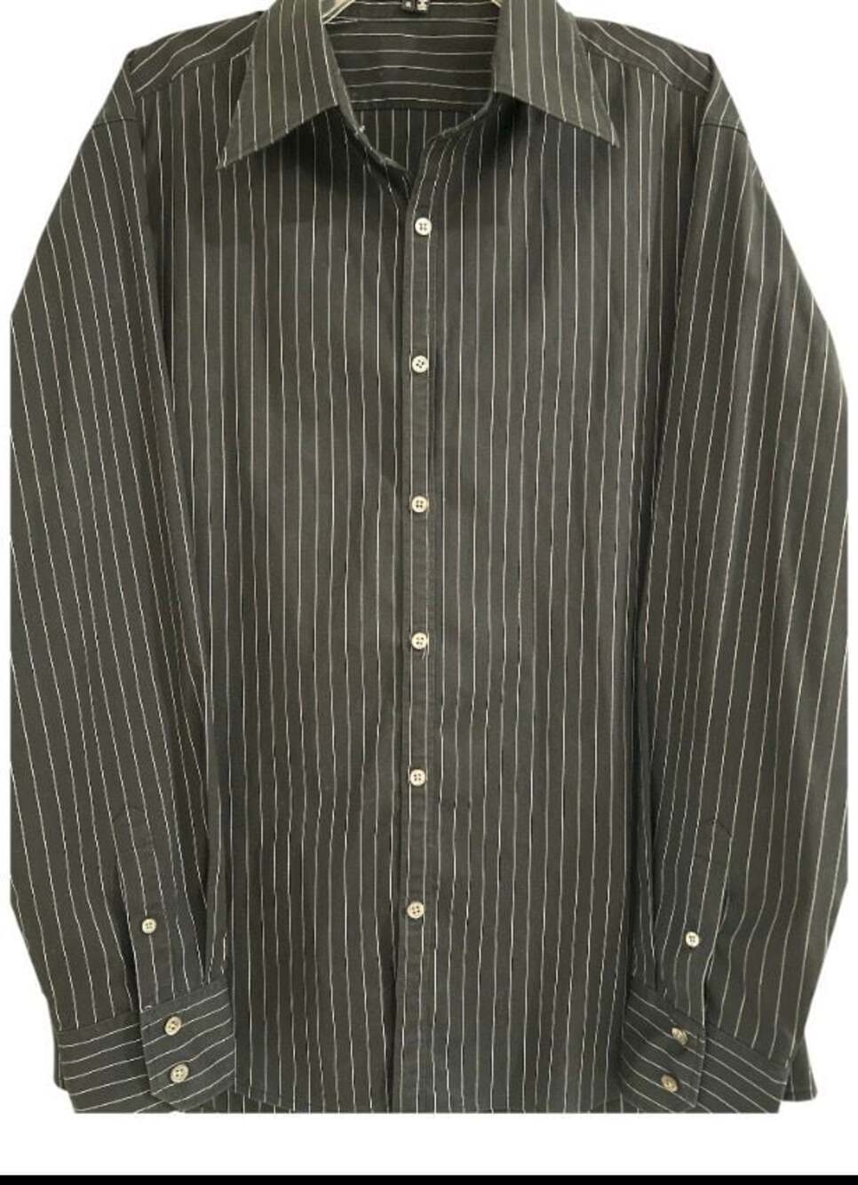 Theory mens klaus black and white striped button front shirt us size xl, - Picture 2 of 9